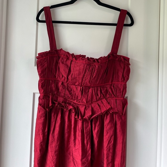 Brock Collection Palmira Ruched Crinkle-satin Midi Dress Size 10 - Picture 3 of 13